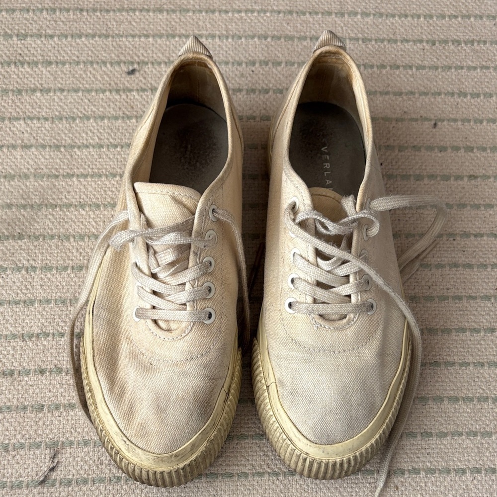 Everlane Cream Canvas Sneakers